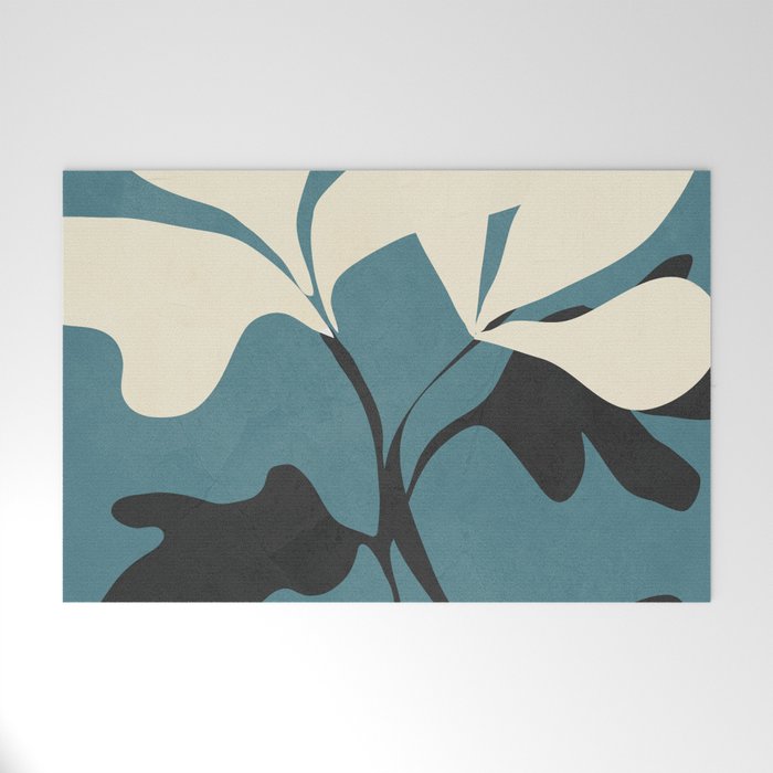 Abstract Modern Flowers 2 Welcome Mat Gallery Image 1