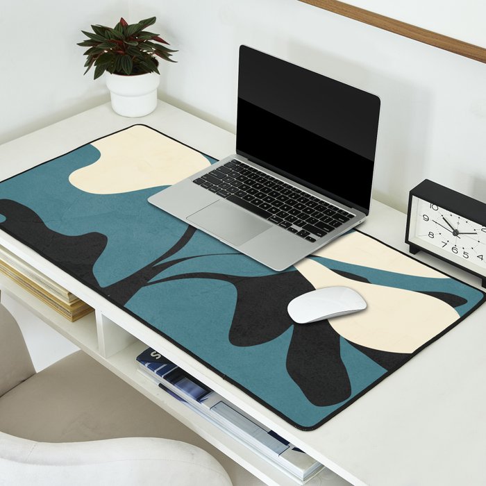 Abstract Modern Flowers 2 Desk Mat Gallery Image 2