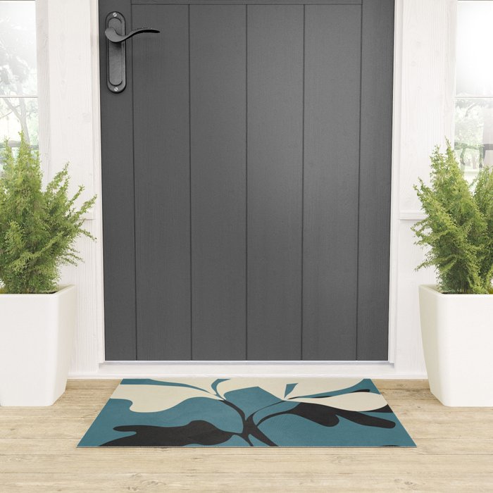 Abstract Modern Flowers 2 Welcome Mat Gallery Image 3