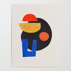 Minimalist Modern Mid Century Funky Colorful Primary Shapes Paper Collage by Ejaaz Haniff Poster Gallery Image 4