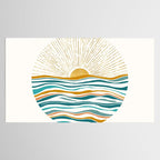 The Sun and The Sea - Gold and Teal Tablecloth Gallery Image 2