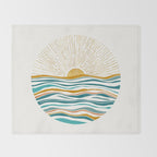 The Sun and The Sea - Gold and Teal Throw Blanket Gallery Image 2