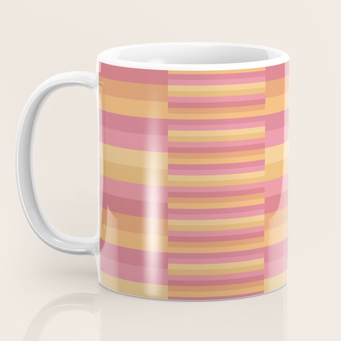 Mixed Stripes Pattern V Pink Yellow Orange Coffee Mug Gallery Image 3