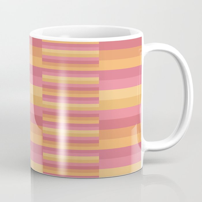 Mixed Stripes Pattern V Pink Yellow Orange Coffee Mug Gallery Image 1