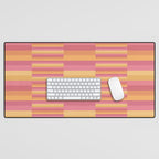Mixed Stripes Pattern V Pink Yellow Orange Desk Mat Gallery Image 1