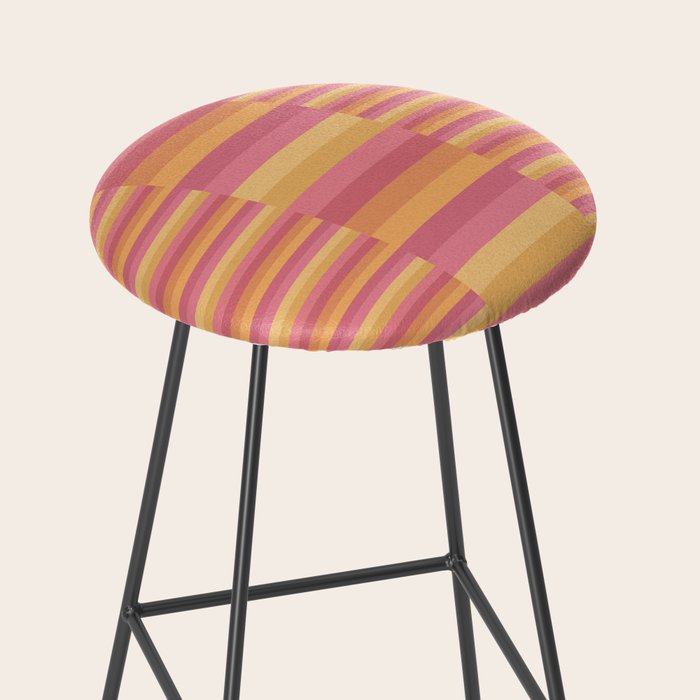 Mixed Stripes Pattern V Pink Yellow Orange Stool Gallery Image 2