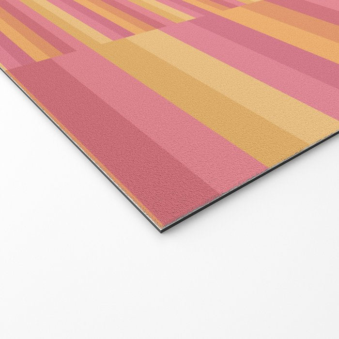 Mixed Stripes Pattern V Pink Yellow Orange Welcome Mat Gallery Image 2