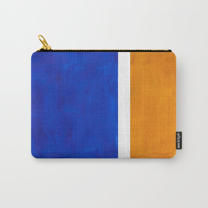 Phthalo Blue Yellow Ochre Mid Century Modern Abstract Minimalist Rothko Color Field Squares Carry All Pouch Gallery Image 1