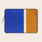 Phthalo Blue Yellow Ochre Mid Century Modern Abstract Minimalist Rothko Color Field Squares Laptop Sleeve Gallery Image 1