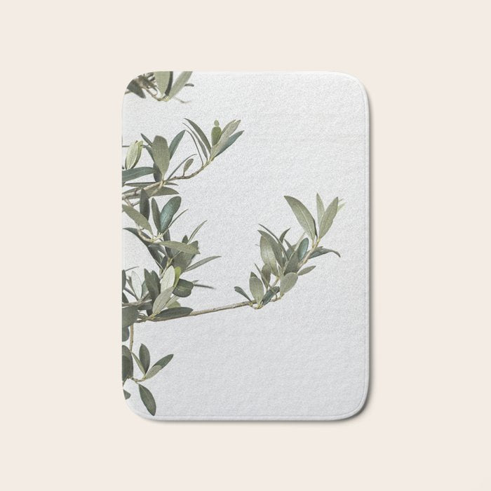 Green Olive Tree Leaves Photo | Botanical Spain Art Print Tenerife Island Nature Travel Photography Bath Mat Gallery Image 1