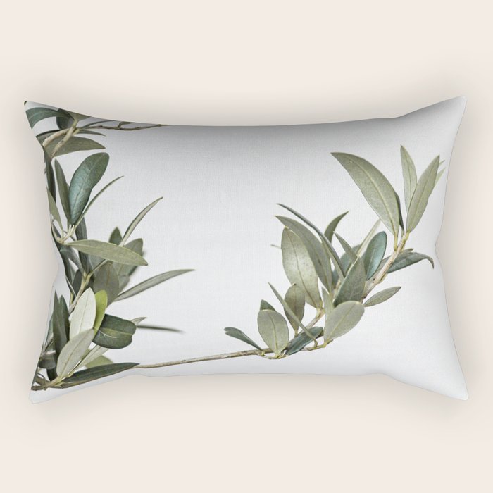 Green Olive Tree Leaves Photo | Botanical Spain Art Print Tenerife Island Nature Travel Photography Rectangular Pillow Gallery Image 1