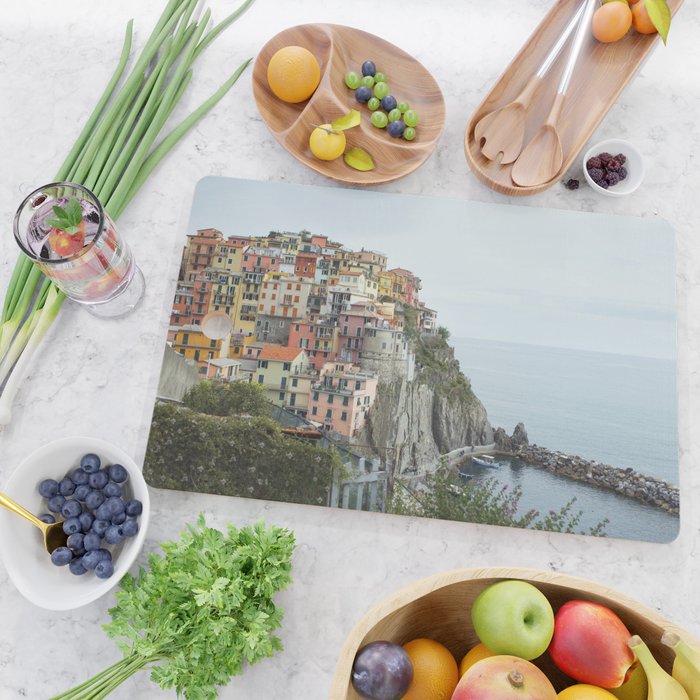 Manarola Cinque Terre Italy Travel Photography Cutting Board Gallery Image 2