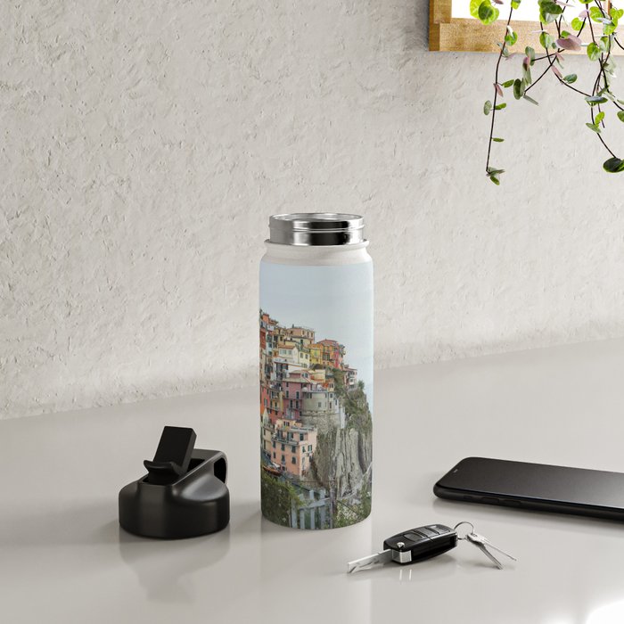 Manarola Cinque Terre Italy Travel Photography Water Bottle Gallery Image 4