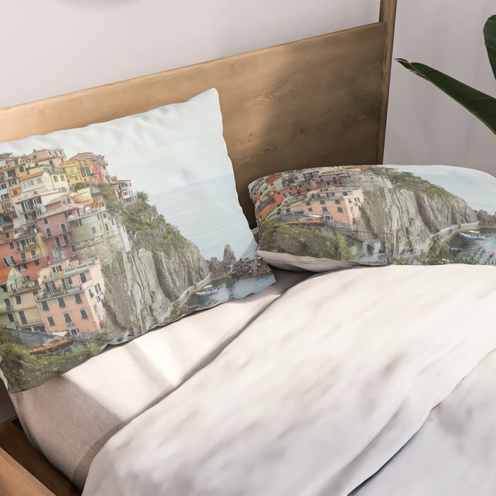 Manarola Cinque Terre Italy Travel Photography Pillow Sham Gallery Image 2
