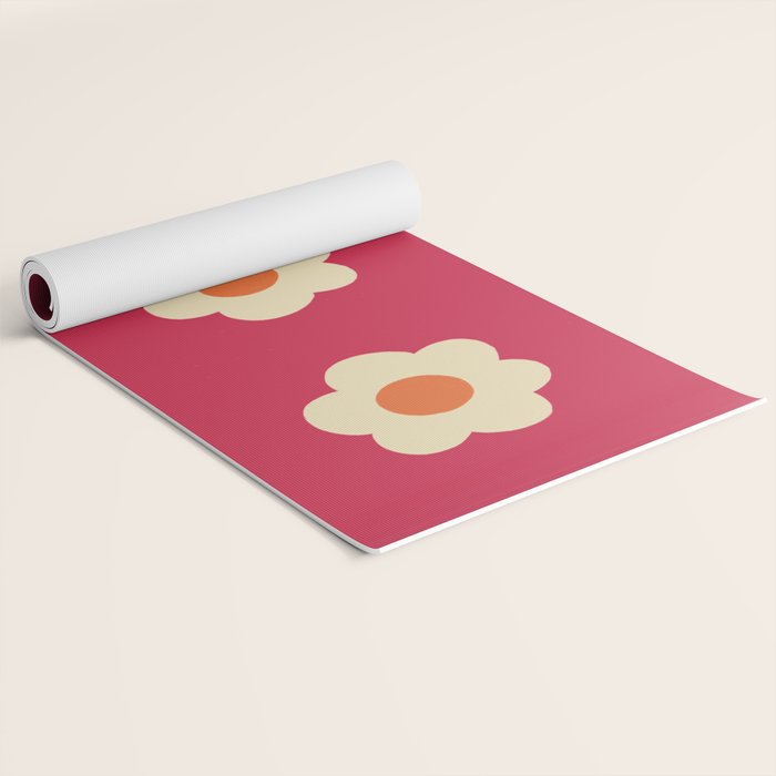 Magenta flower Yoga Mat Gallery Image 2
