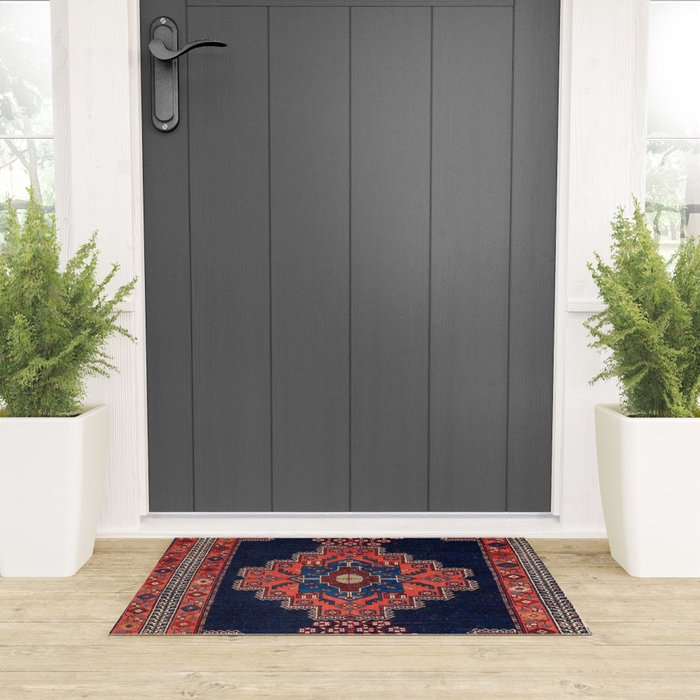 Afshar Kerman South Persian Rug Print Welcome Mat Gallery Image 3