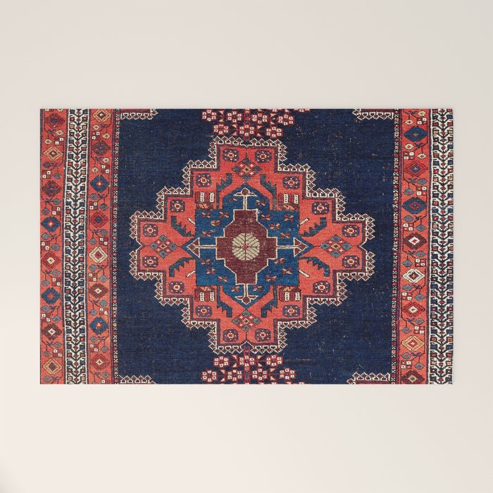 Afshar Kerman South Persian Rug Print Welcome Mat Gallery Image 1