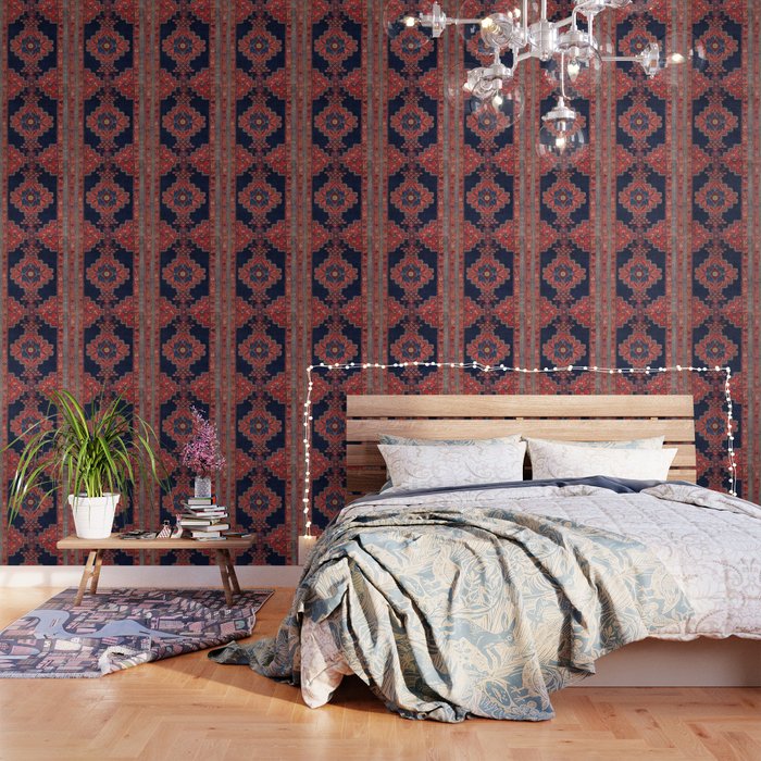Afshar Kerman South Persian Rug Print Wallpaper Gallery Image 1
