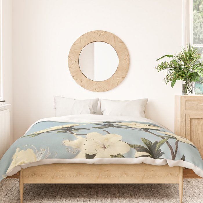 Japanese Azaleas by Ogawa Kazumasa Duvet Cover Gallery Image 3