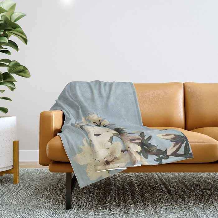 Japanese Azaleas by Ogawa Kazumasa Throw Blanket Gallery Image 1