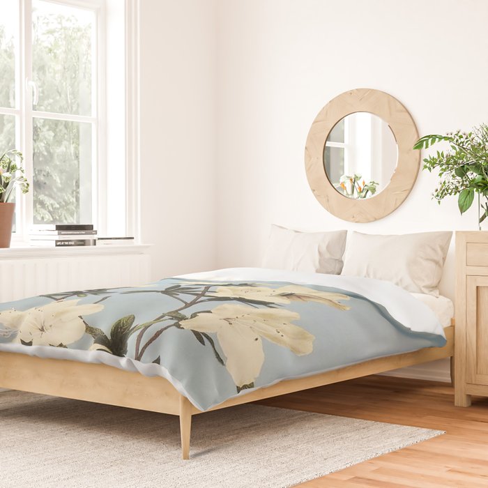 Japanese Azaleas by Ogawa Kazumasa Duvet Cover Gallery Image 2