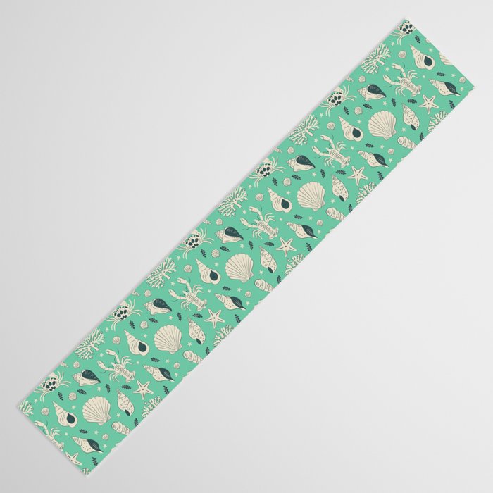 Ocean Crustaceans And Nautical Seashells Table Runner Gallery Image 3