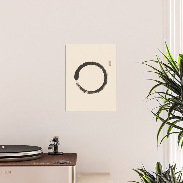 Enso Circle Zen Symbol Mindful Abstract Design Spiritual Karma Meditation Yoga Studio Buddism Art Poster Gallery Image 2