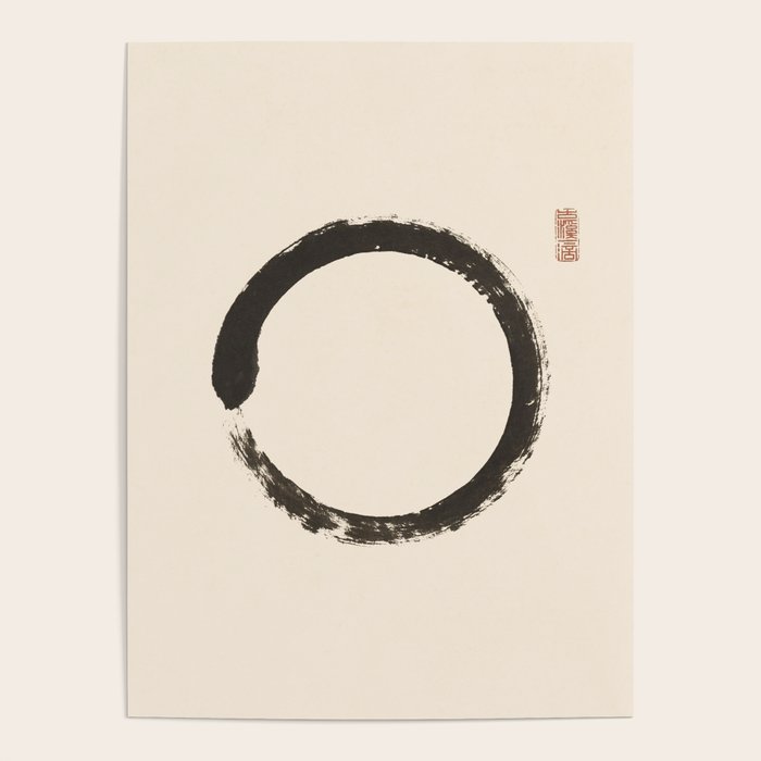 Enso Circle Zen Symbol Mindful Abstract Design Spiritual Karma Meditation Yoga Studio Buddism Art Poster Gallery Image 1