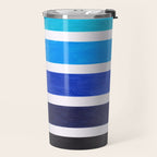 Colorful Blue Stripe Pattern Travel Mug Gallery Image 2