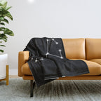 Scorpio Zodiac Star Constellation Line Art Black Throw Blanket Gallery Image 1