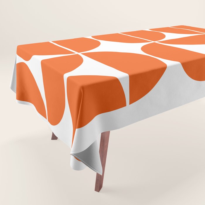 Mid Century Modern Orange Square Tablecloth Gallery Image 1