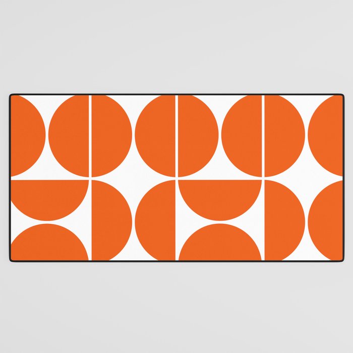 Mid Century Modern Orange Square Desk Mat Gallery Image 3