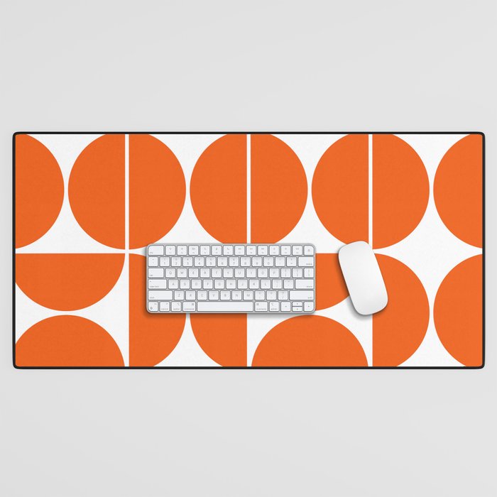 Mid Century Modern Orange Square Desk Mat Gallery Image 1