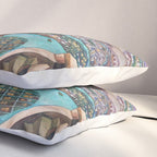 Mural of the Aztec city of Tenochtitlan by Diego Rivera Pillow Sham Gallery Image 3