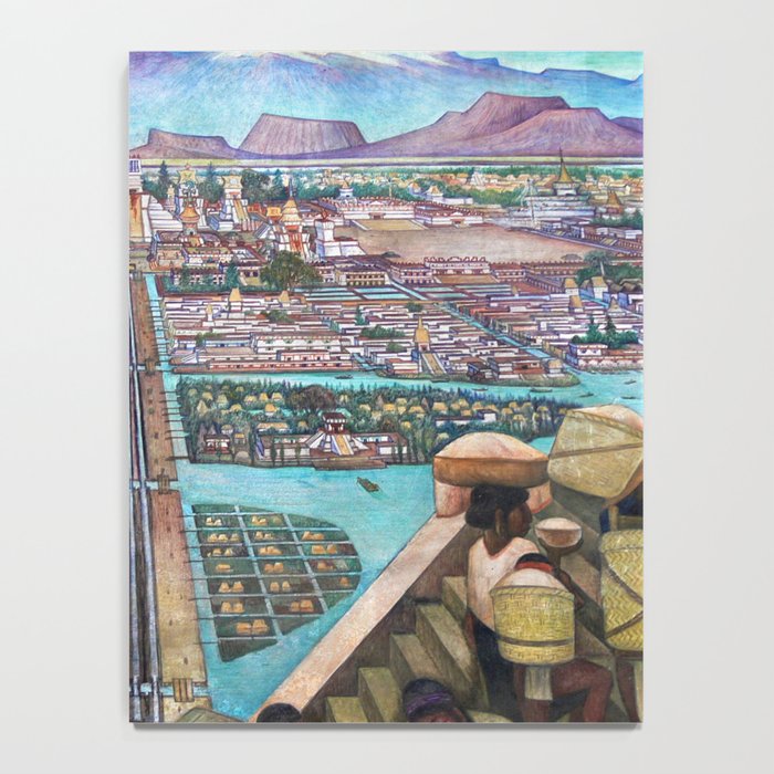 Mural of the Aztec city of Tenochtitlan by Diego Rivera Notebook Gallery Image 4