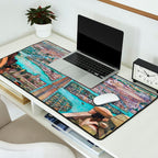 Mural of the Aztec city of Tenochtitlan by Diego Rivera Desk Mat Gallery Image 2