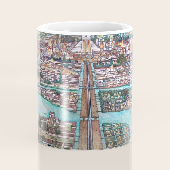 Mural of the Aztec city of Tenochtitlan by Diego Rivera Coffee Mug Gallery Image 4