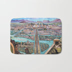 Mural of the Aztec city of Tenochtitlan by Diego Rivera Bath Mat Gallery Image 1