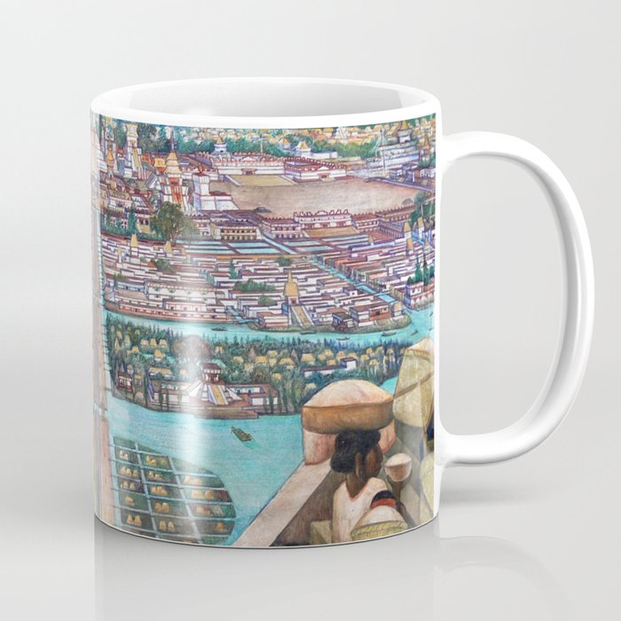 Mural of the Aztec city of Tenochtitlan by Diego Rivera Coffee Mug Gallery Image 1