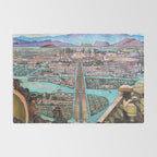 Mural of the Aztec city of Tenochtitlan by Diego Rivera Rug Gallery Image 2