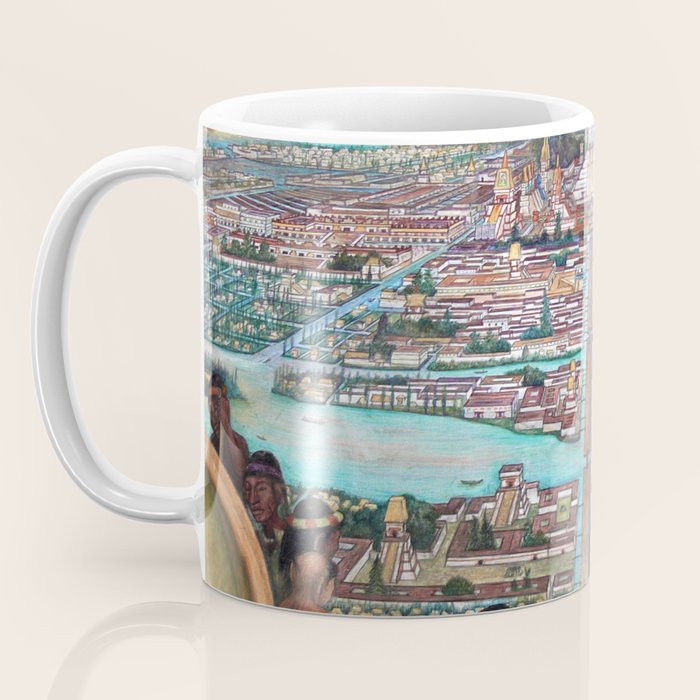 Mural of the Aztec city of Tenochtitlan by Diego Rivera Coffee Mug Gallery Image 3