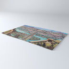 Mural of the Aztec city of Tenochtitlan by Diego Rivera Rug Gallery Image 3