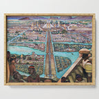 Mural of the Aztec city of Tenochtitlan by Diego Rivera Serving Tray Gallery Image 1