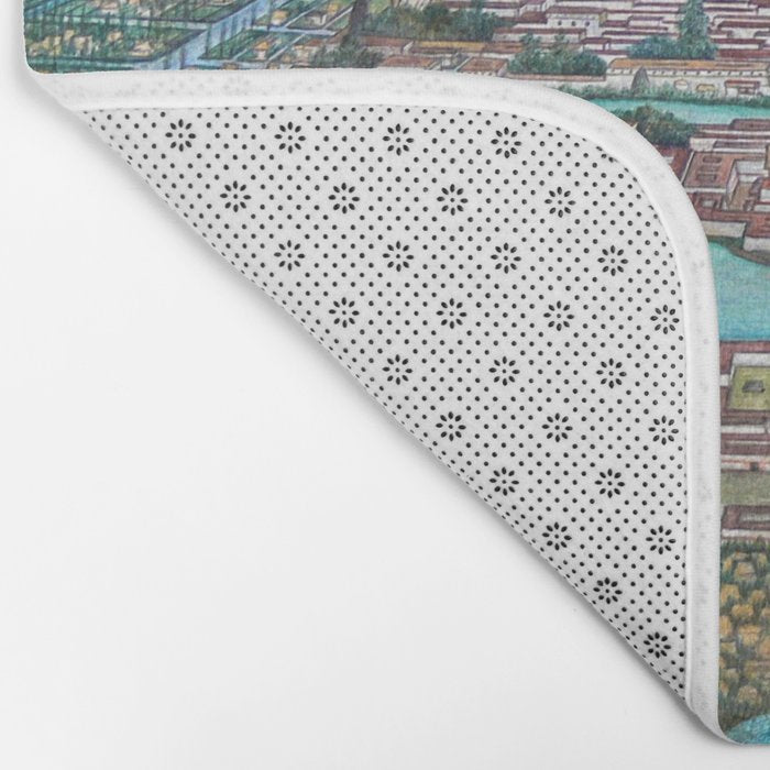 Mural of the Aztec city of Tenochtitlan by Diego Rivera Bath Mat Gallery Image 2