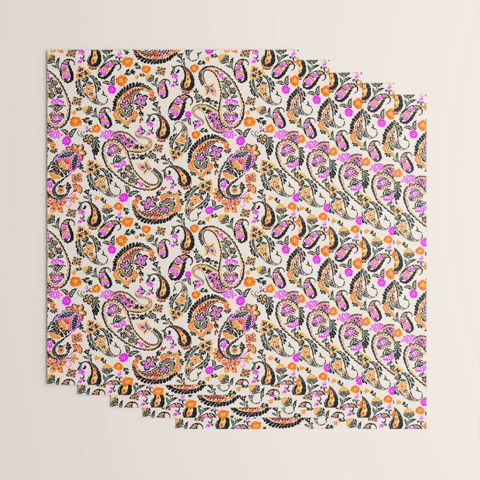 Vibrant paisley print Wrapping Paper Gallery Image 3