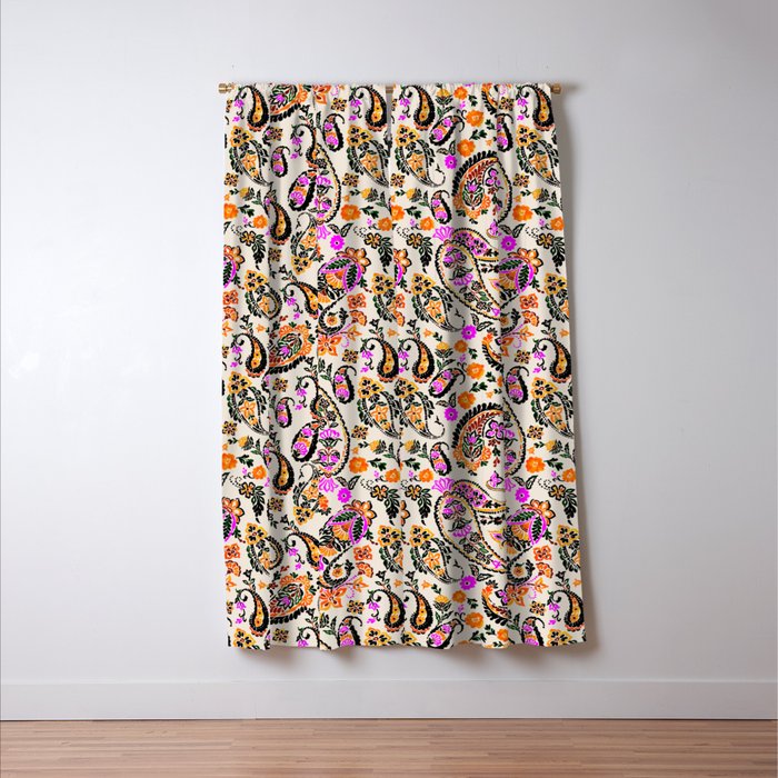 Vibrant paisley print Window Curtain Gallery Image 3