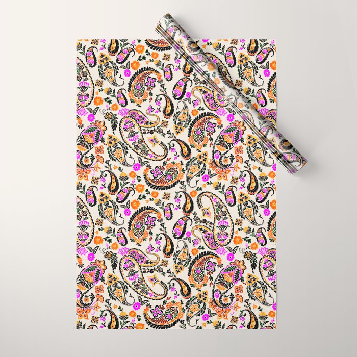 Vibrant paisley print Wrapping Paper Gallery Image 1