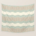 Wavy River I in cream, sage green, tan Wall Tapestry Gallery Image 4