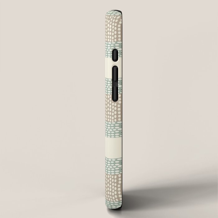 Wavy River I in cream, sage green, tan iPhone Case Gallery Image 2