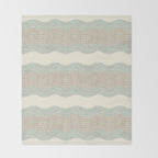 Wavy River I in cream, sage green, tan Throw Blanket Gallery Image 2
